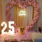 25th anniversary decoration in Gurgaon with silver balloon theme