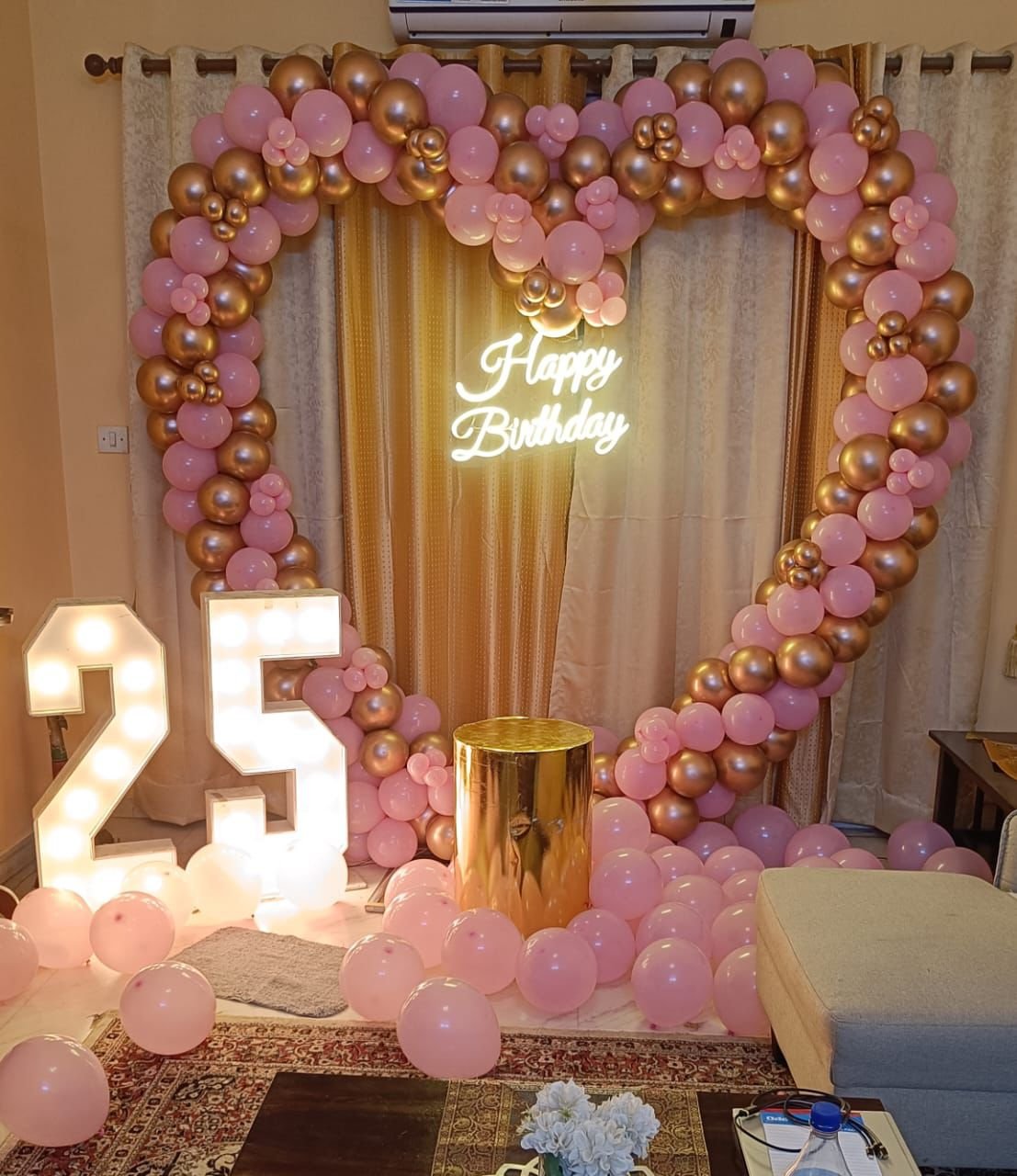25th anniversary decoration in Gurgaon with silver balloon theme